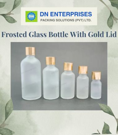 Frosted Glass Bottles With Gold / Silver Lids