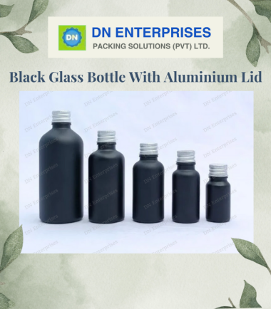 Black Glass Bottles With Aluminium Lids