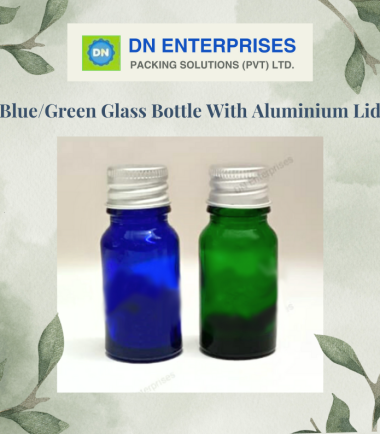 Blue/Green Glass Bottles With Aluminium Lids