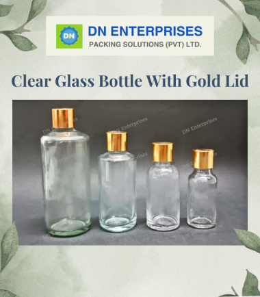 Clear Glass Bottles With Gold / Silver Lids