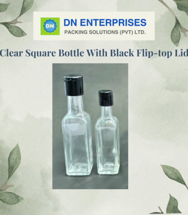 Clear Square Bottles With Flip-top Lids