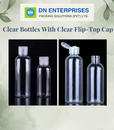 Clear Bottles With Clear Flip-Top Cap