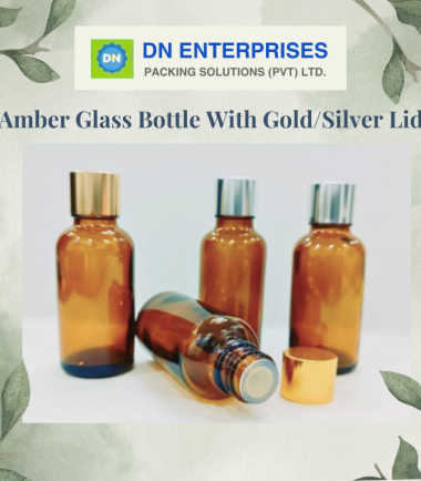 Amber Glass Bottles With Gold / Silver Lids