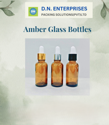 Amber Glass Bottles With White Droppers
