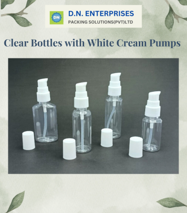 Clear Bottles With White Cream Pumps