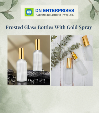 Frosted Glass Bottles With Gold Spray