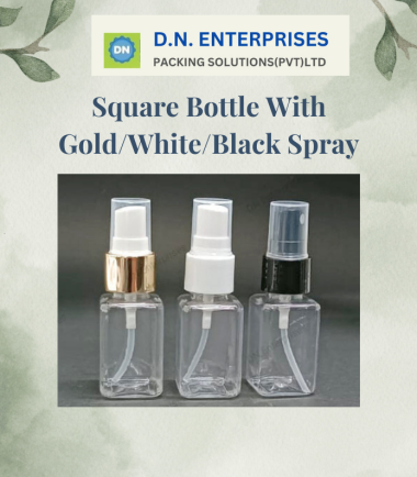 Square Bottle With Gold/White/Black Spray