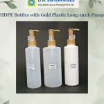 HDPE Bottles With Gold Plastic Long-Neck Pump
