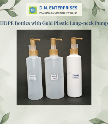 HDPE Bottles With Gold Plastic Long-Neck Pump