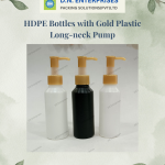HDPE Bottles With Gold Plastic Long-Neck Pump