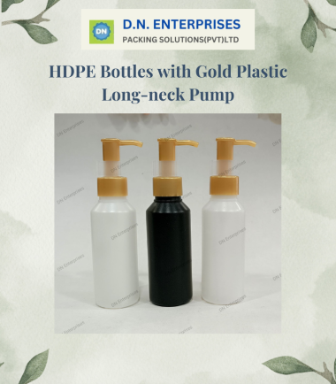 HDPE Bottles With Gold Plastic Long-Neck Pump