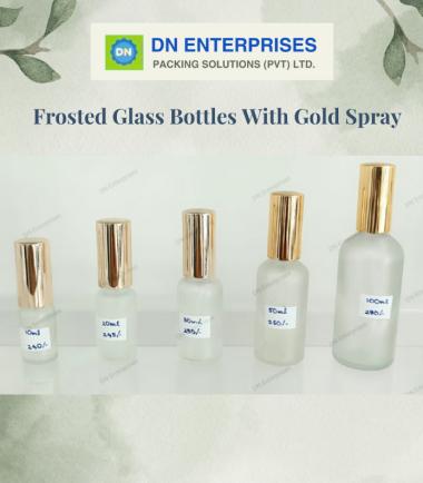 Frosted Glass Bottles With Gold Spray