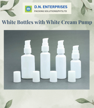 White Bottles With White Cream Pump