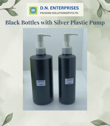 Black Bottles With Silver Plastic Pump