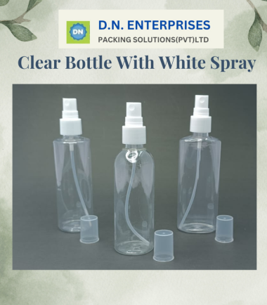 Clear Bottle With White Spray