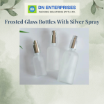 Frosted Glass Bottles With Silver Spray
