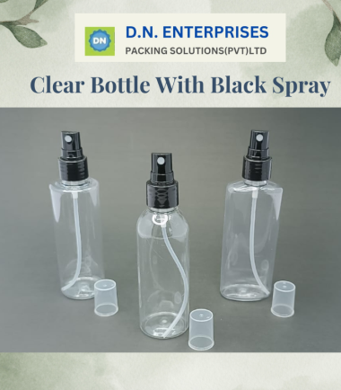 Clear Bottle With Black Spray