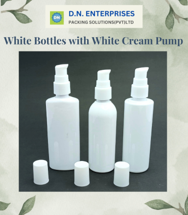White Bottles With White Cream Pump