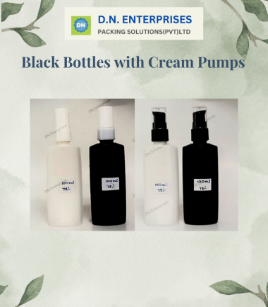 Black Bottles With Cream Pumps