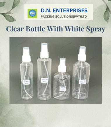 Clear Bottle With White Spray