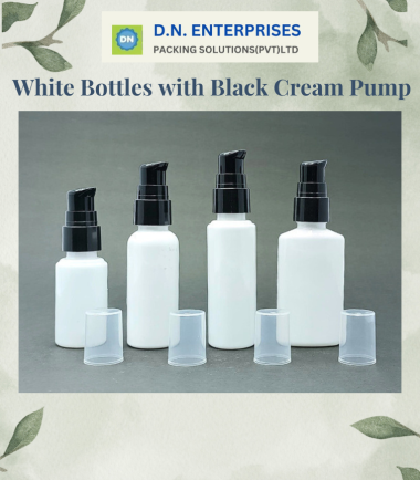 White Bottles With Black Cream Pump