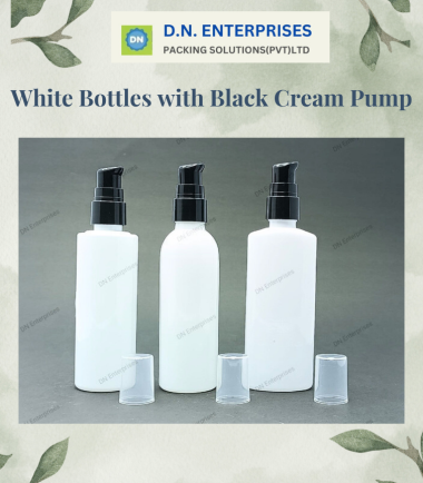 White Bottles With Black Cream Pump