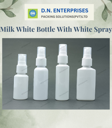 Milk White Bottle With White Spray