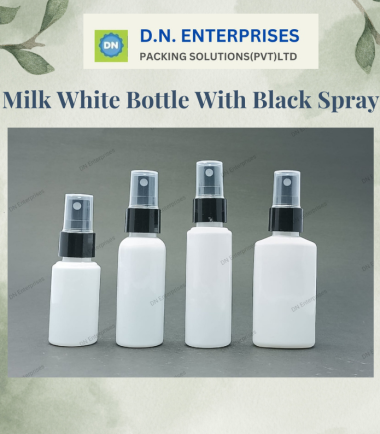 Milk White Bottle With Black Spray