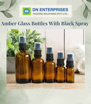 Amber Glass Bottles With Black Spray