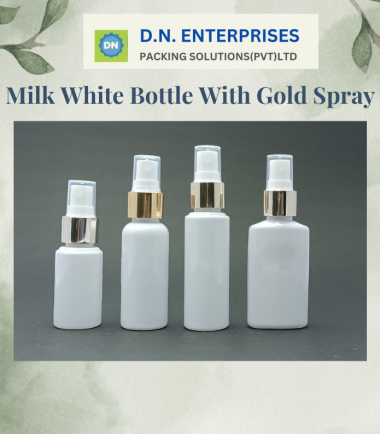 Milk White Bottle With Gold Spray