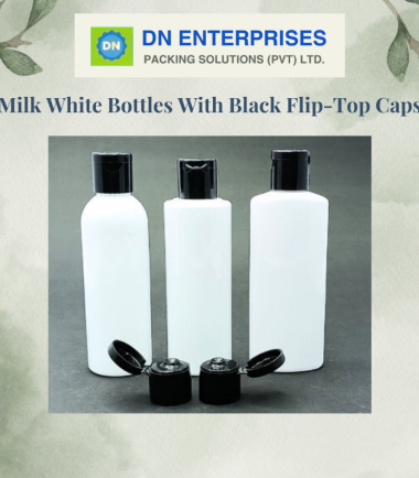 Milk White Bottles With Black Flip-Top Caps (100ml)