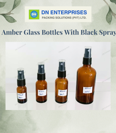 Amber Glass Bottles With Black Spray