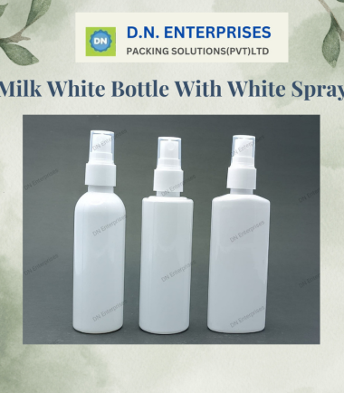 Milk White Bottle With White Spray