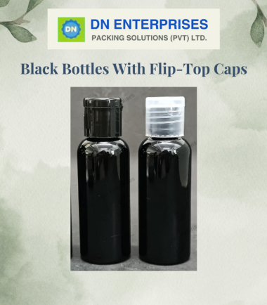 Black Bottles With Flip-Top Caps