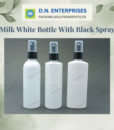 Milk White Bottle With Black Spray