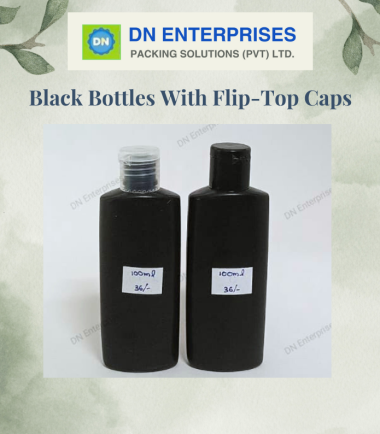 Black Bottles With Flip-Top Caps