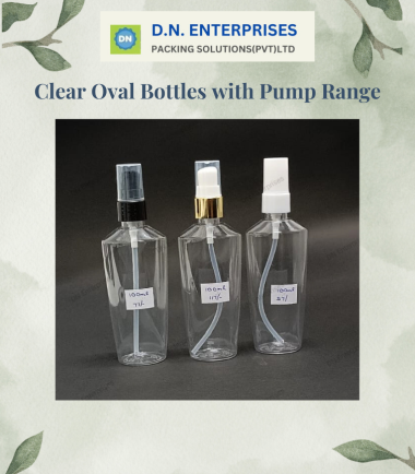 Clear Oval Bottles With Pump Range