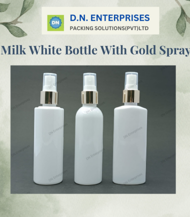 Milk White Bottle With Gold Spray