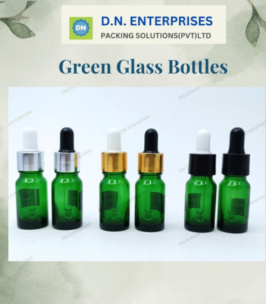 Green Glass Bottles With Droppers