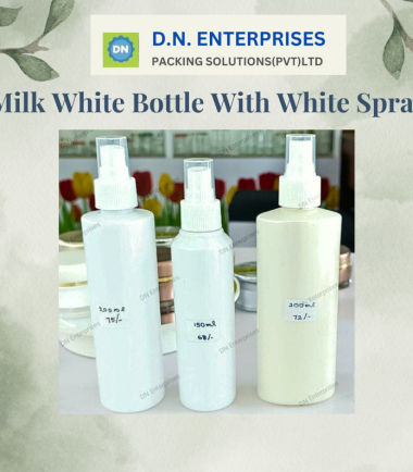 Milk White Bottle With White Spray
