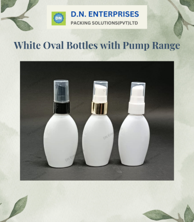 White Oval Bottles With Pump Range