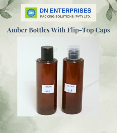 Amber Bottles With Flip-Top Caps