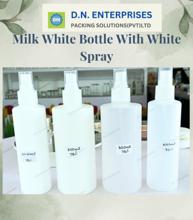 Milk White Bottle With White Spray