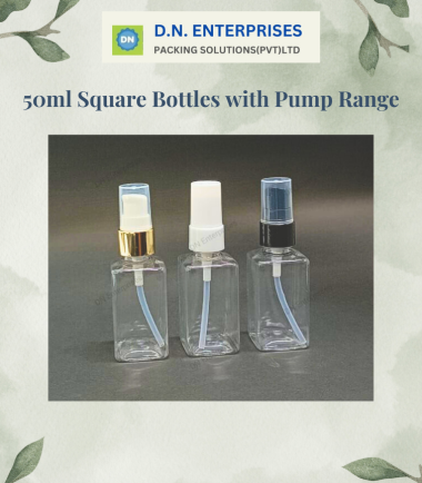 50ml Square Bottles With Pump Range