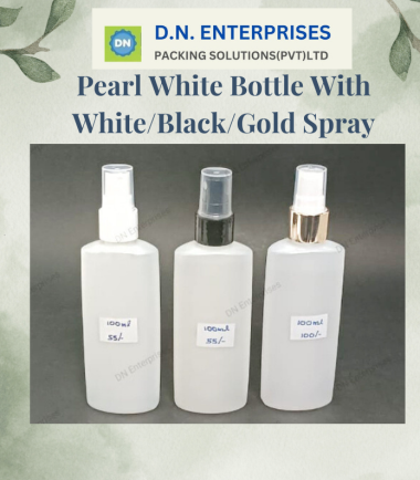 Pearl White Bottle With White/Black/Gold Spray