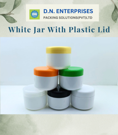 White Jar With Plastic Lid