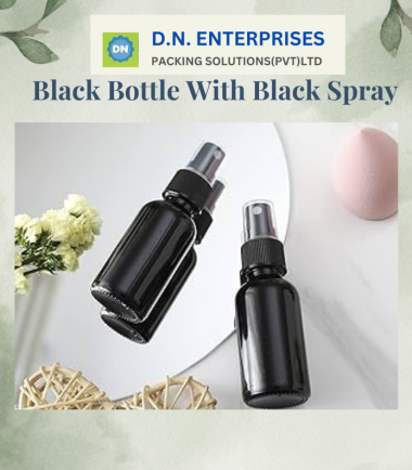 Black Bottle With Black Spray