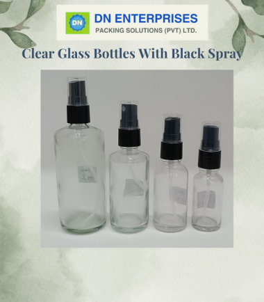 Clear Glass Bottles With Black Spray