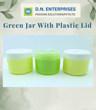 Green Jar With Plastic Lid