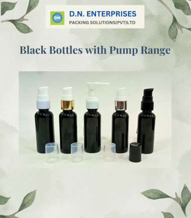 Black Bottles with Pump Range